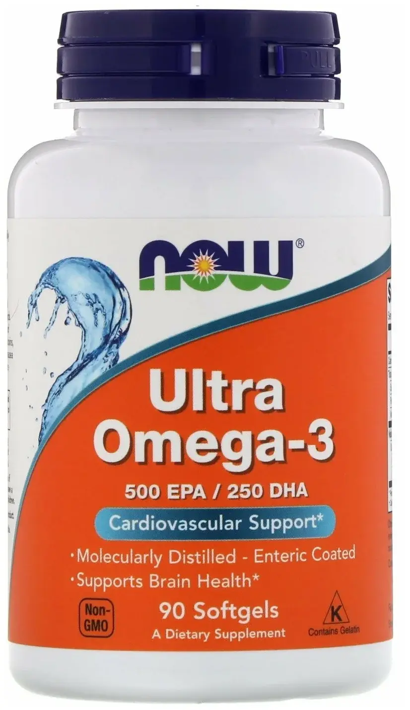 Витамины NOW Омега-3 Защита сердечно-сосудистой системы, 500DHA/250EPA, 90 шт в Воронеже