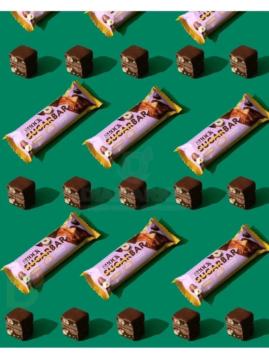 Батончик протеиновый FitnesShock Шоколадная карамель-фундук 50гр. в Воронеже