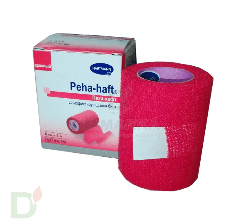 Бинт самофиксирующийся Пеха-хафт (Peha-haft), 6см х 4 м, Красный в Воронеже