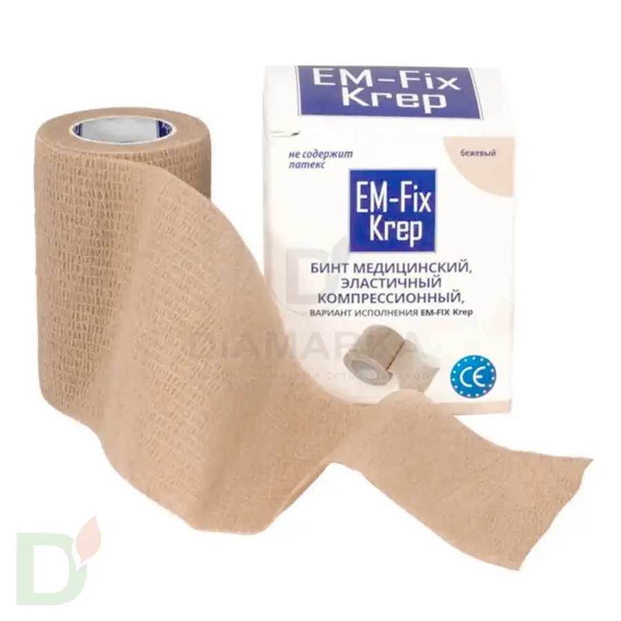 Бинт эластичный когезивный EM-Fix krep бежевый, 7,5 см х 4,5 м в Воронеже