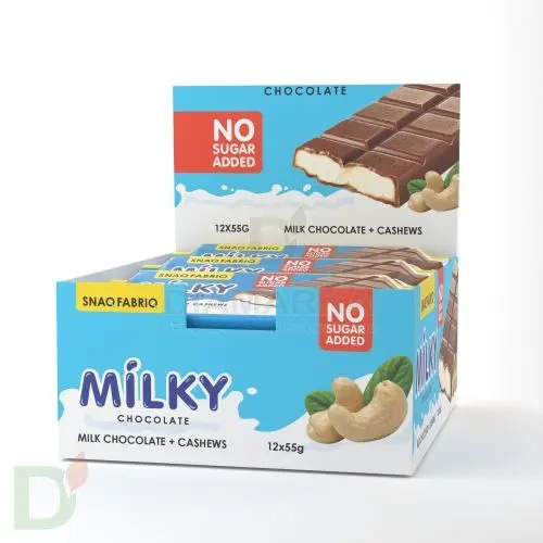 Шоколад Snaq Fabriq Milky без сахара с молочно-ореховой начинкой 55гр