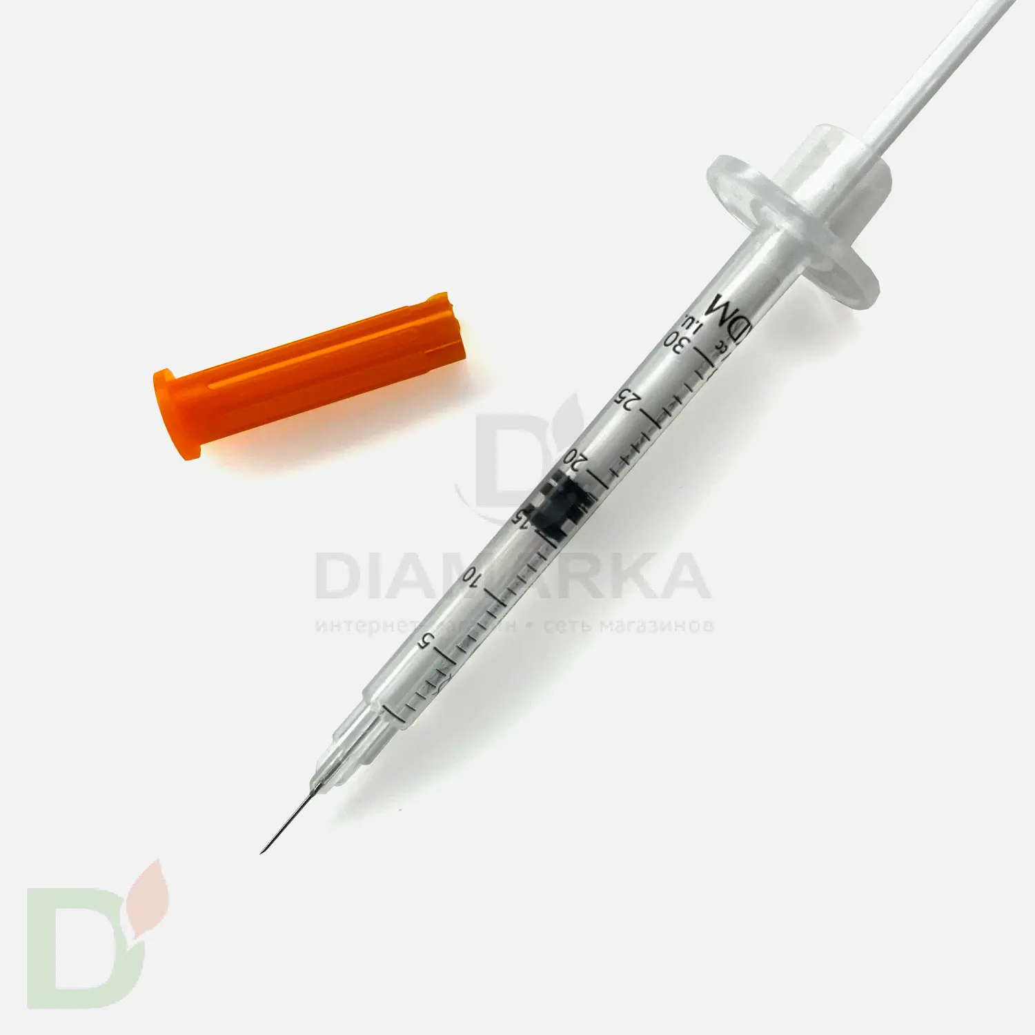 Шприцы инсулиновые KDM 100МЕ/0,3мл с иглой 30G (0.30мм*8мм), 10 шт.