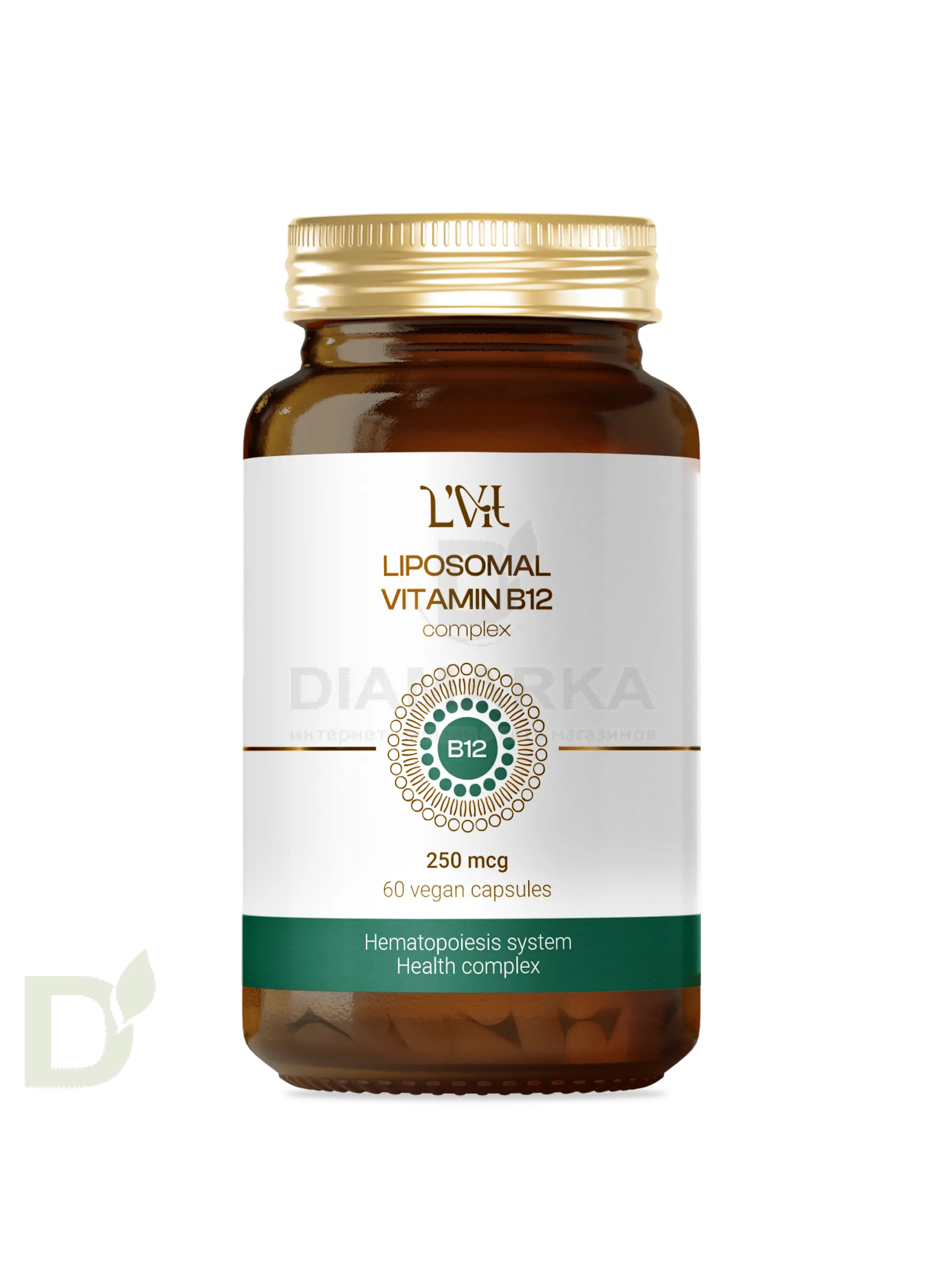 Витамины L'Vit Liposomal Vitamin B12+B9 complex, 250+200 мг в 1 капсуле, 60 капс в Воронеже
