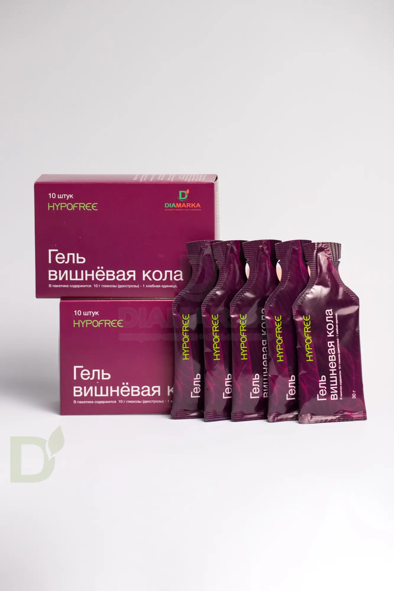 Гель HYPOFREE DIAMARKA 1ХЕ Вишневая Кола, мягкая упаковка, 10 саше по 30мл в Воронеже