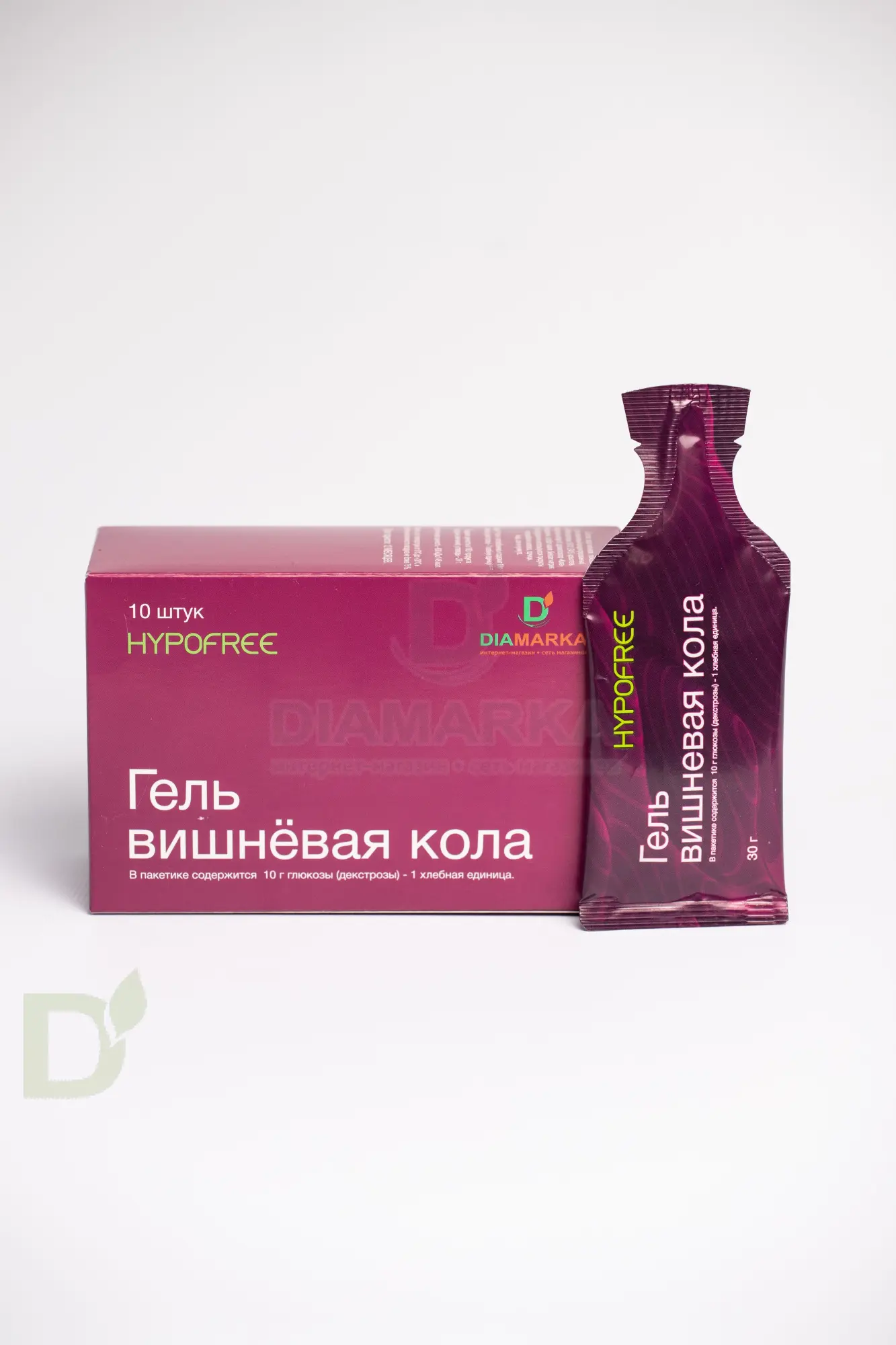 Гель HYPOFREE DIAMARKA 1ХЕ Вишневая Кола, мягкая упаковка, 10 саше по 30мл в Воронеже