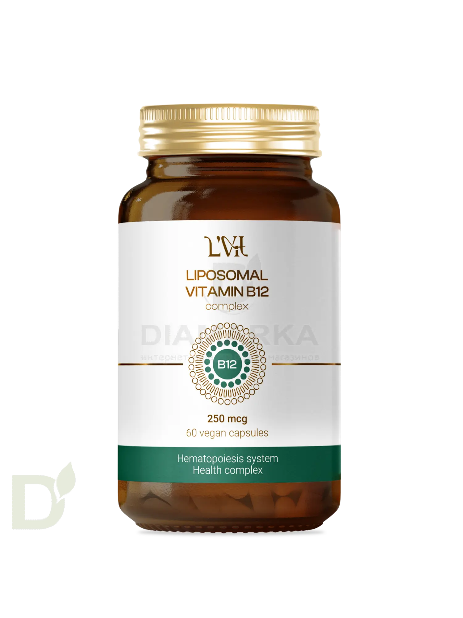 Витамины L'Vit Liposomal Vitamin B12+B9 complex, 250+200 мг в 1 капсуле, 60 капс в Воронеже