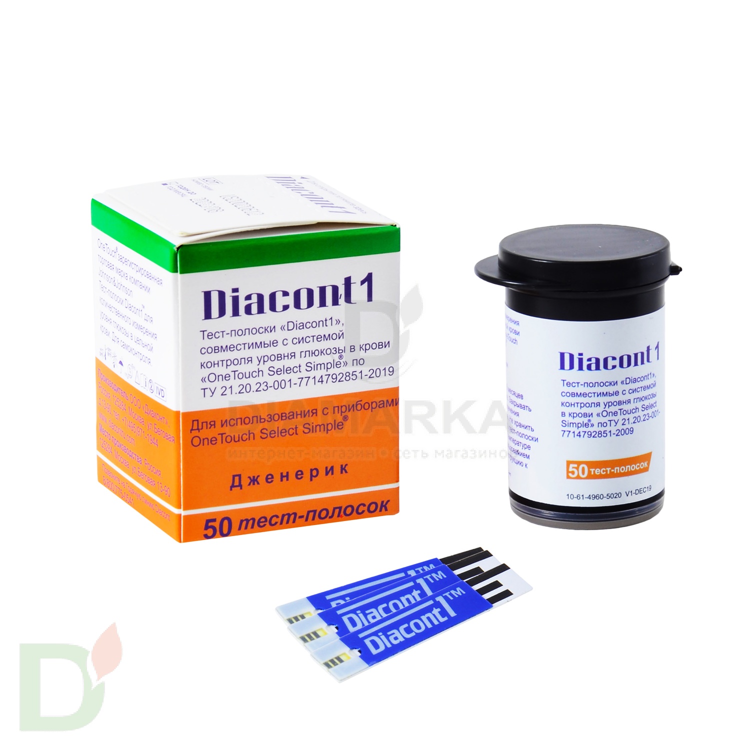 Тест-полоски Диаконт1 для глюкометра OneTouch Select