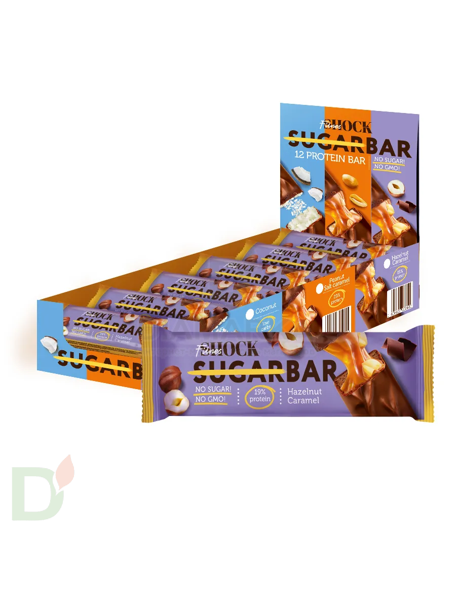 Батончик протеиновый FitnesShock Шоколадная карамель-фундук 50гр. в Воронеже