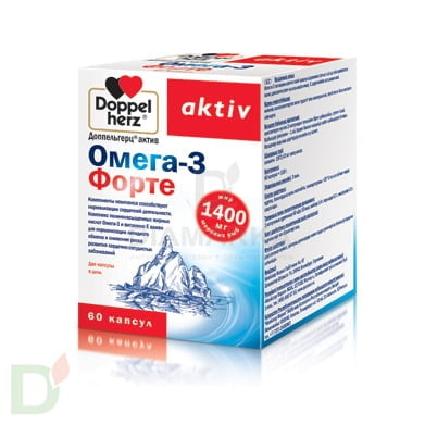 Витамины Доппельгерц Актив Омега-3 Форте, 60 капсул