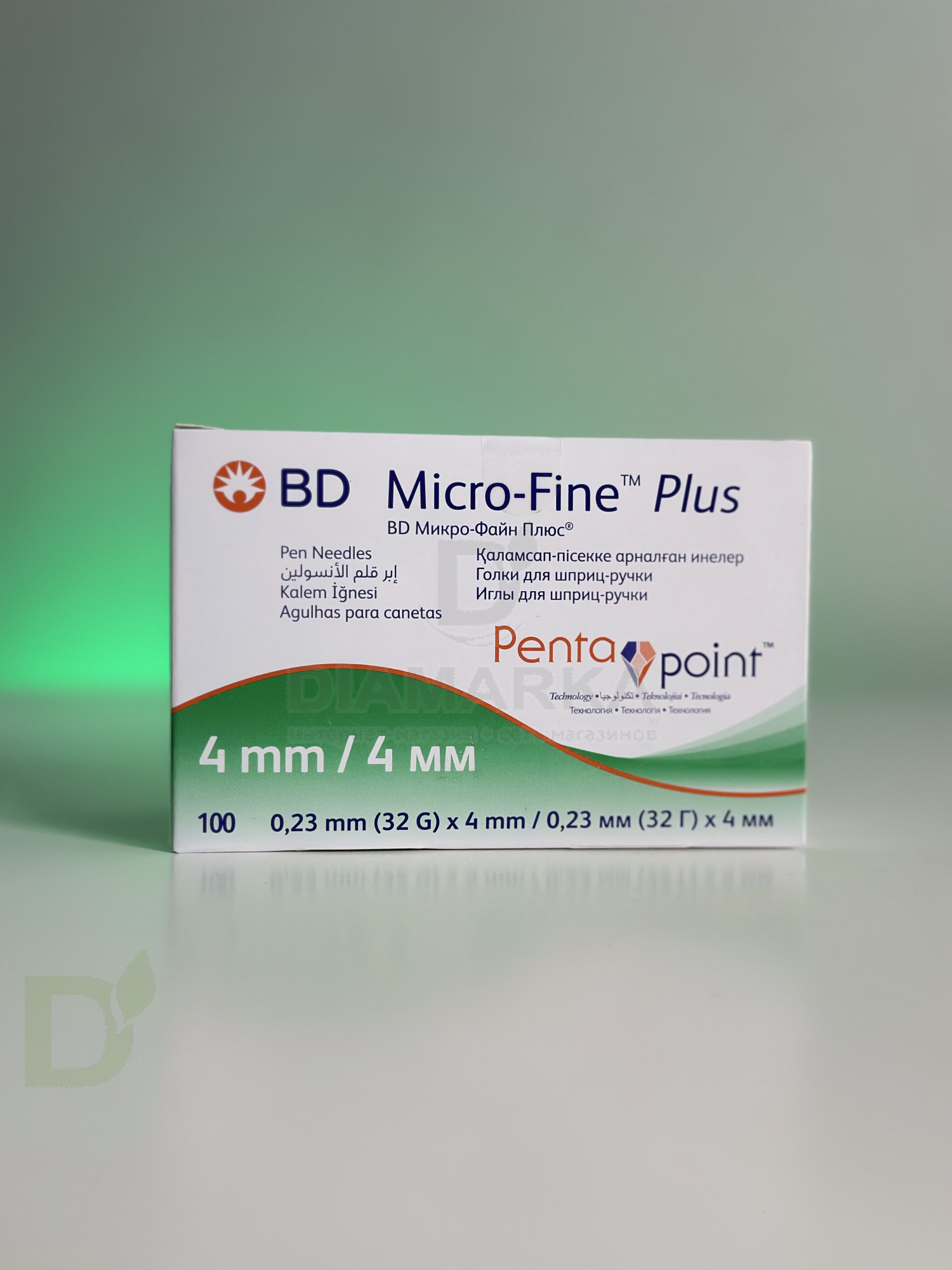 Иглы МикроФайн Плюс 4мм (32G), 100 штук, для шприц-ручек