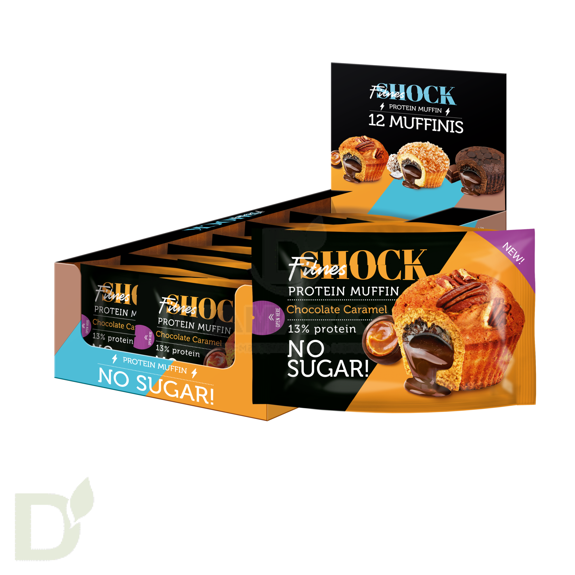 Маффин с начинкой FitnesShock Шоколадная карамель 50гр.