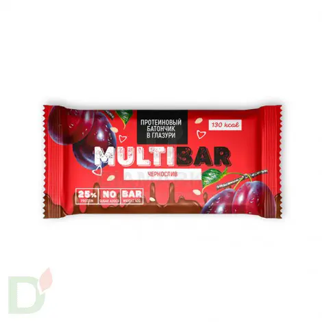 Батончик протеиновый Мультибар в глазури с черносливом 40гр в Воронеже