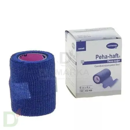 Бинт самофиксирующийся Пеха-хафт (Peha-haft), 6см х 4 м, Синий в Воронеже