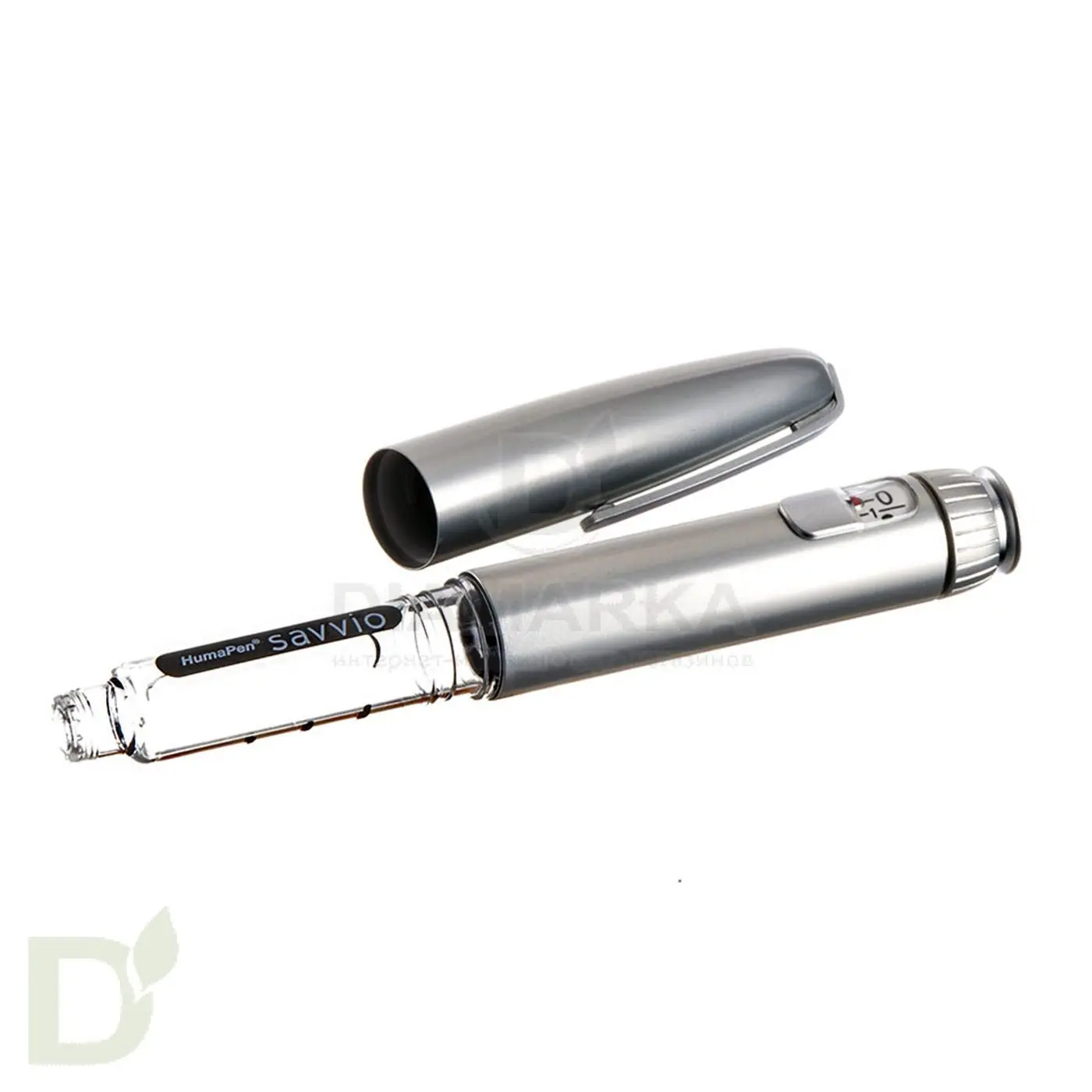 Шприц ручка ХумаПен Саввио Серебряная (HumaPen Savvio), шаг 1 ед.