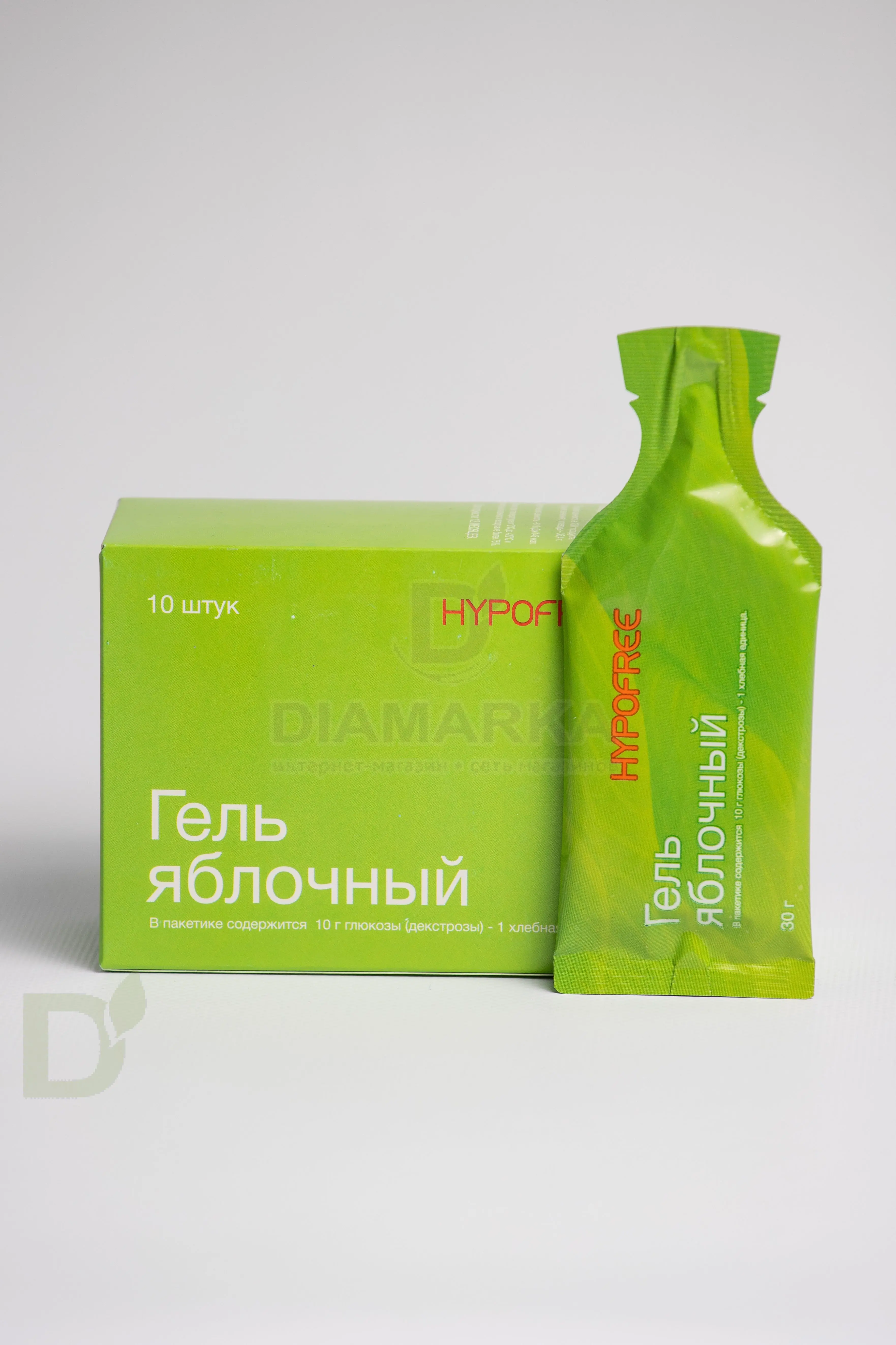 Гель HYPOFREE 1ХЕ Яблоко, мягкая упаковка, 10 саше по 30мл в Воронеже